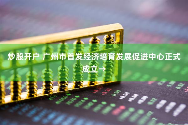 炒股开户 广州市首发经济培育发展促进中心正式成立→