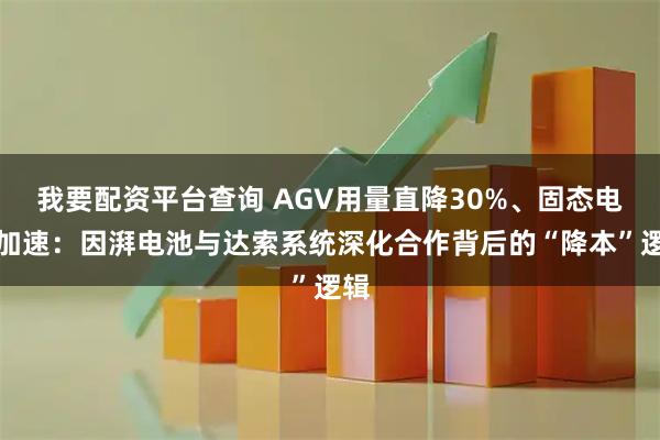 我要配资平台查询 AGV用量直降30%、固态电池加速:因湃电池与达索系统深化合作背后的“降本”逻辑